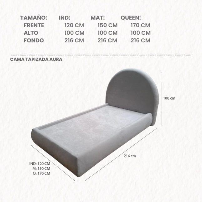 CAMA AURA SOLID IVORY INDIVIDUAL (UNICA PIEZA)