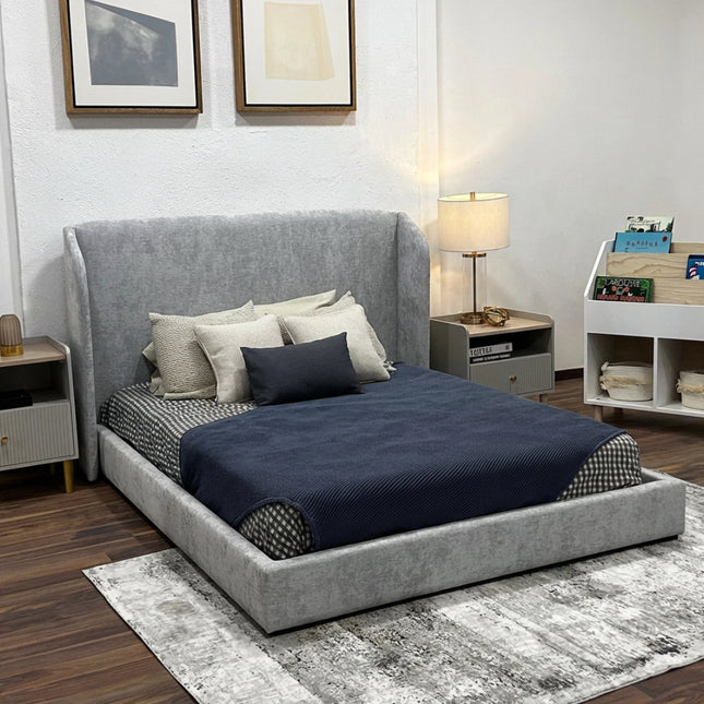 CAMA ALBA MATRIMONIAL TELA FRANCE ZINC (UNICA PIEZA)