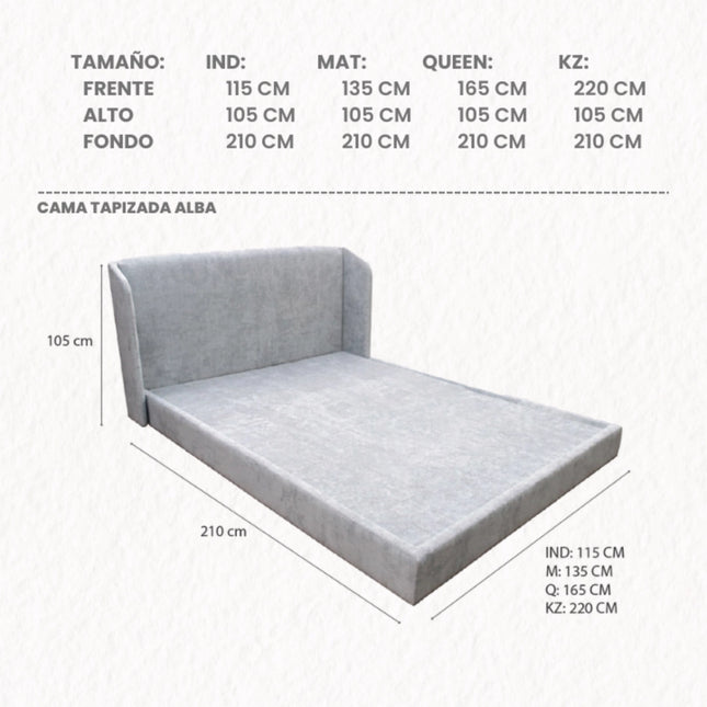 CAMA ALBA MATRIMONIAL GLASGOW STONE (UNICA PIEZA)