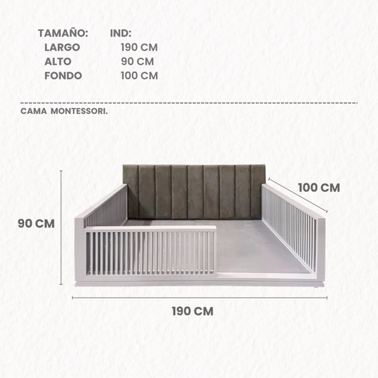 CAMA MONTESSORI TAPIZADA