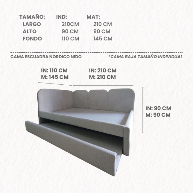 CAMA NÓRDICA ESCUADRA NIDO