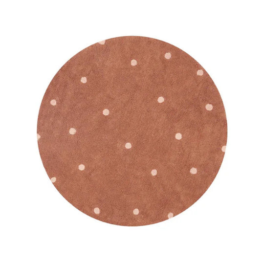 ALFOMBRA LAVABLE REDONDA DOT CHESTNUT