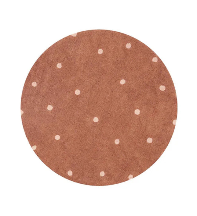ALFOMBRA LAVABLE REDONDA DOT CHESTNUT