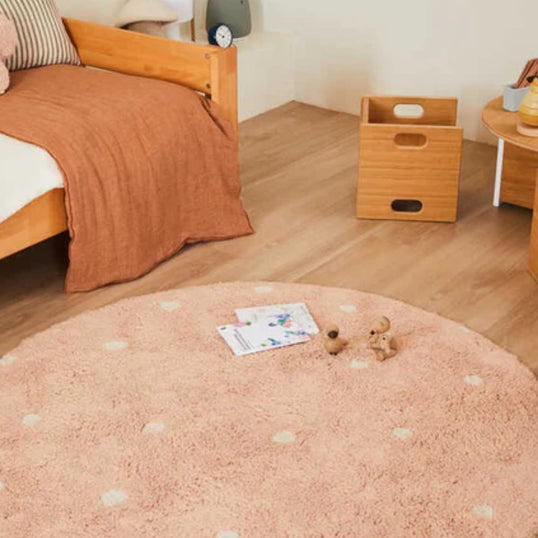 ALFOMBRA LAVABLE REDONDA DOT ROSE
