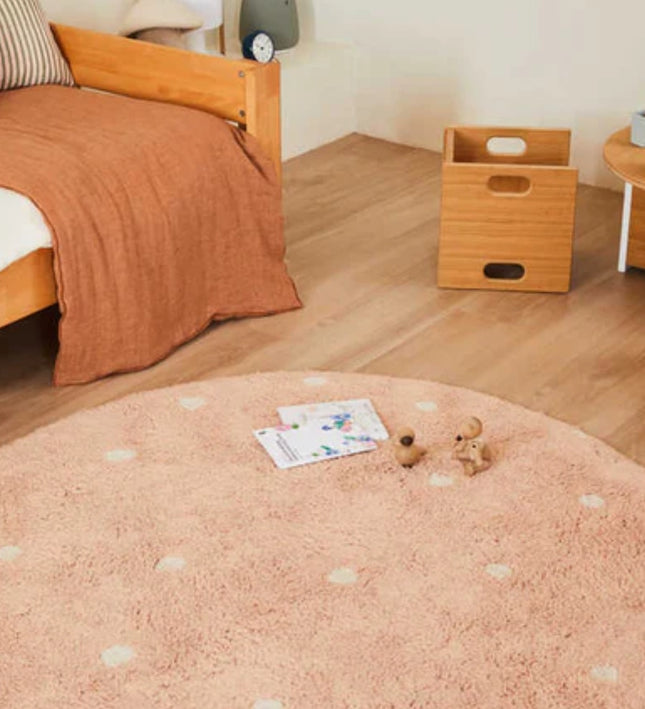 ALFOMBRA LAVABLE REDONDA DOT ROSE