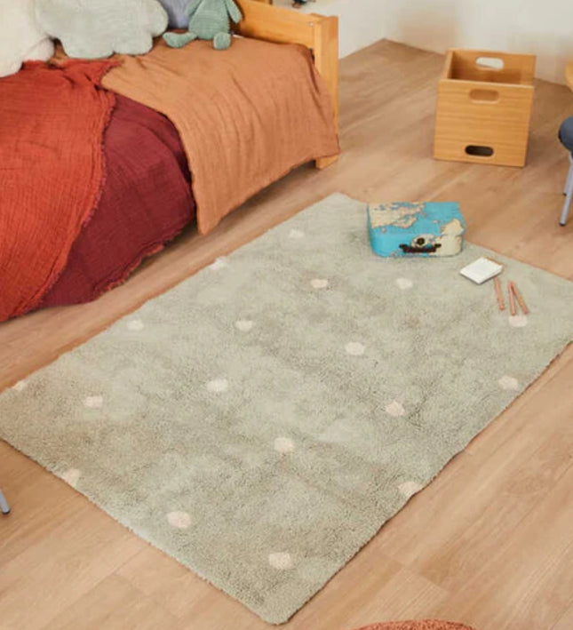 ALFOMBRA LAVABLE MINI DOT BLUE SAGE