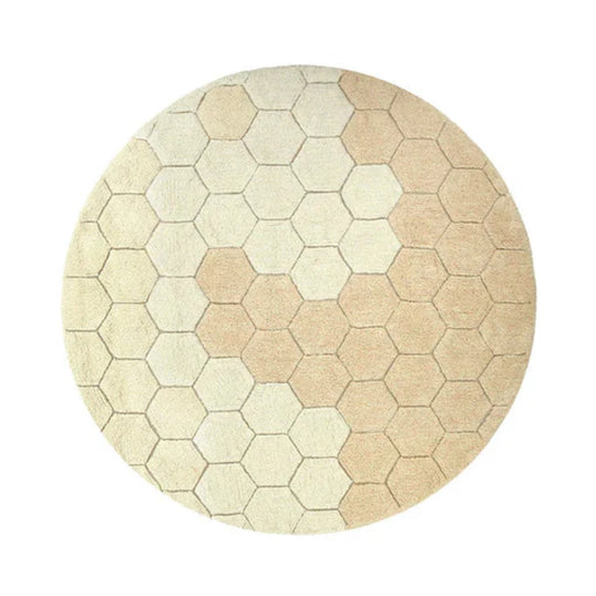 ALFOMBRA LAVABLE REDONDA HONEYCOMB GOLDEN