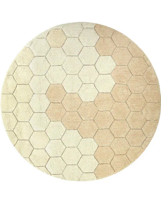 ALFOMBRA LAVABLE REDONDA HONEYCOMB GOLDEN