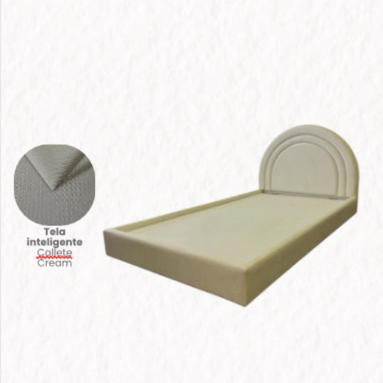 CAMA RAINBOW TELA COLLETE CREAM INDIVIDUAL (UNICA PIEZA)