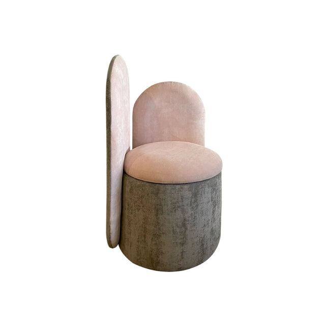 SILLA TAPIZADA CANDY HUDSON ROSA / GRIS (ULTIMA PIEZA)