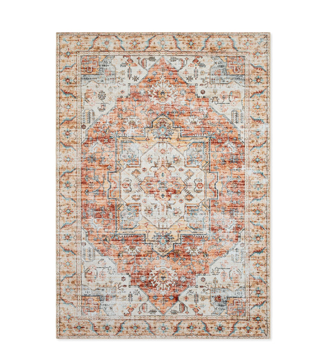 TAPETE DOHA 240323B MEDALLÓN NARANJA