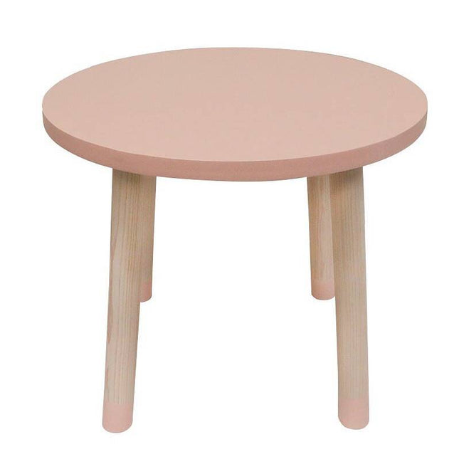 MESA CIRCULAR CON 4 SILLAS DE MARIPOSA COLOR ROSA PALO