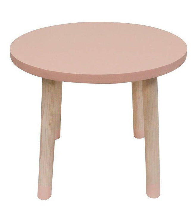 MESA CIRCULAR CON 4 SILLAS DE MARIPOSA COLOR ROSA PALO