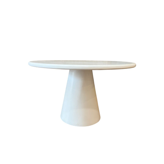 MESA INFANTIL DE ENCINO OFF WHITE CON PEDESTAL CÓNCAVO 95 CM