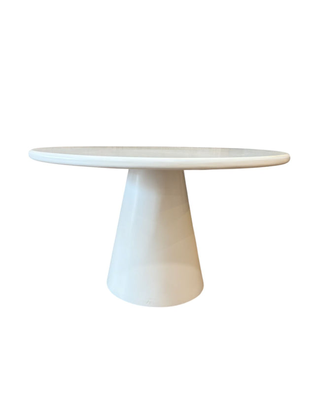 MESA INFANTIL DE ENCINO OFF WHITE CON PEDESTAL CÓNCAVO 95 CM