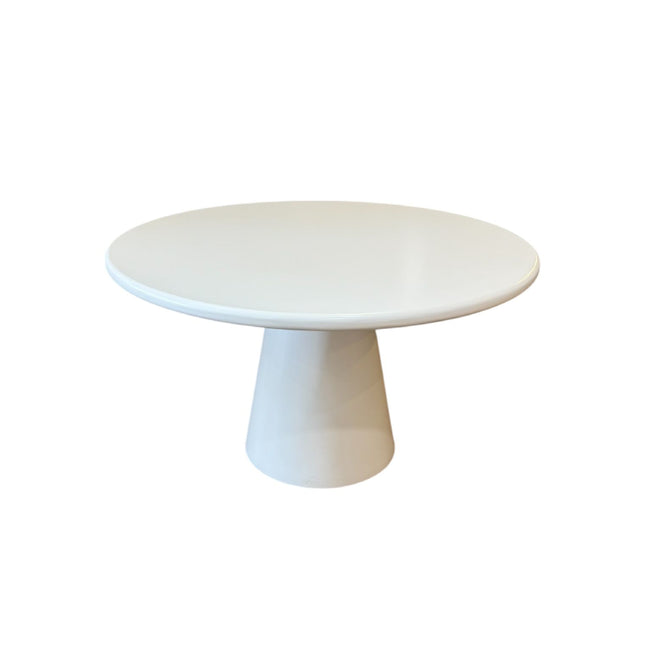 MESA INFANTIL DE ENCINO OFF WHITE CON PEDESTAL CÓNCAVO 95 CM