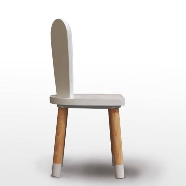 MESA CUADRADA CON 4 SILLAS DE CONEJO COLOR BLANCO