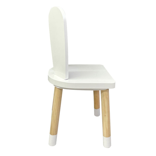 MESA RECTANGULAR ARTE CON 4 SILLAS DE CONEJO COLOR BLANCA
