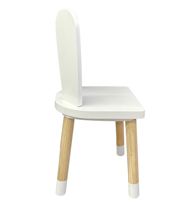 MESA RECTANGULAR ARTE CON 4 SILLAS DE CONEJO COLOR BLANCA