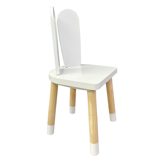 MESA RECTANGULAR ARTE CON 4 SILLAS DE CONEJO COLOR BLANCA