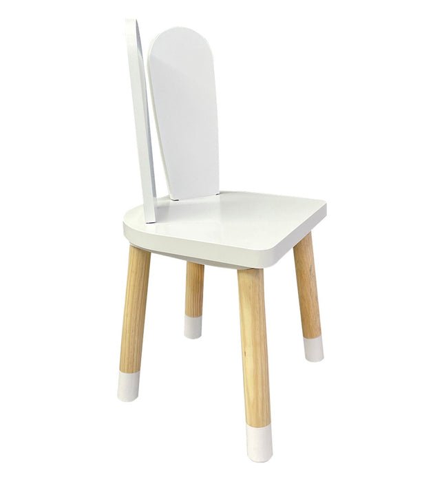 MESA RECTANGULAR ARTE CON 4 SILLAS DE CONEJO COLOR BLANCA