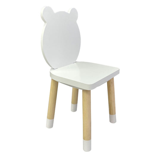 MESA CUADRADA CON 4 SILLAS DE OSOS COLOR BLANCO