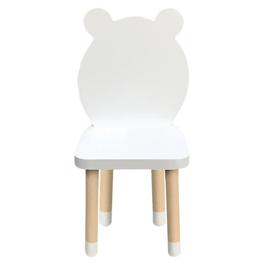 MESA CUADRADA CON 4 SILLAS DE OSOS COLOR BLANCO