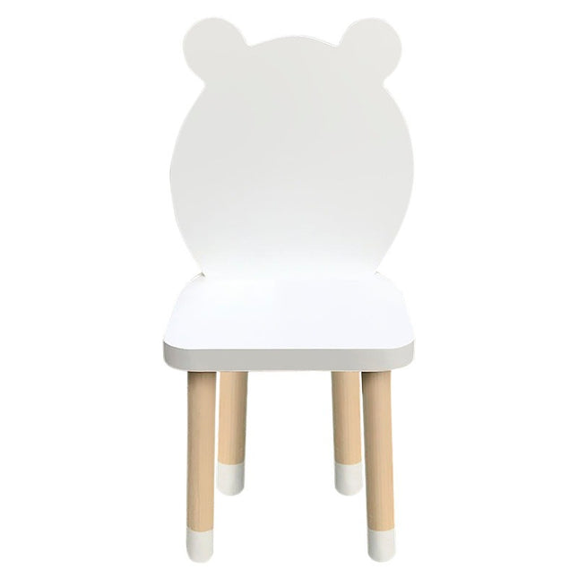 MESA CUADRADA CON 4 SILLAS DE OSOS COLOR BLANCO