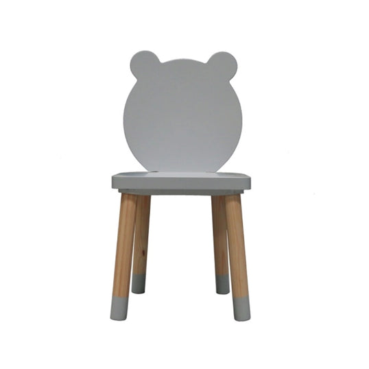 MESA CUADRADA CON 4 SILLAS DE OSOS COLOR GRIS