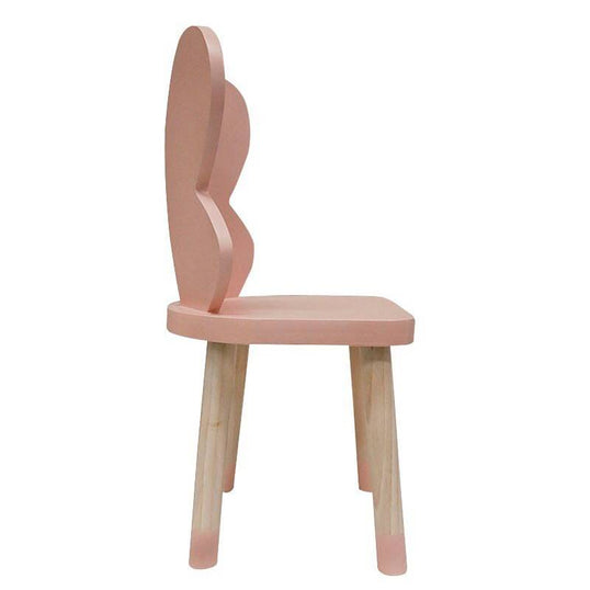 MESA CIRCULAR CON 4 SILLAS DE MARIPOSA COLOR ROSA PALO