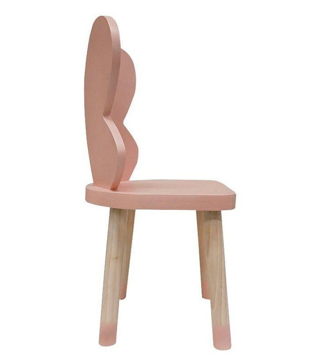 MESA CUADRADA CON 4 SILLAS DE MARIPOSA COLOR ROSA PALO